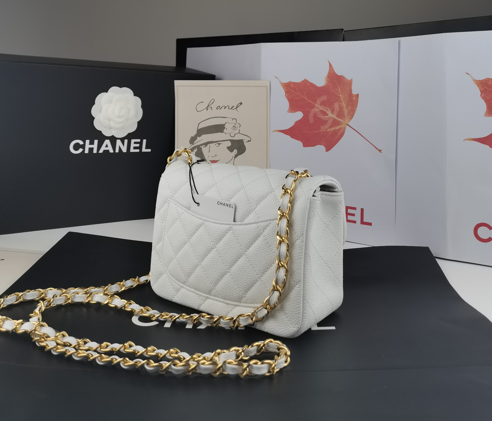 Ch*el mini flap bag 17.5cm