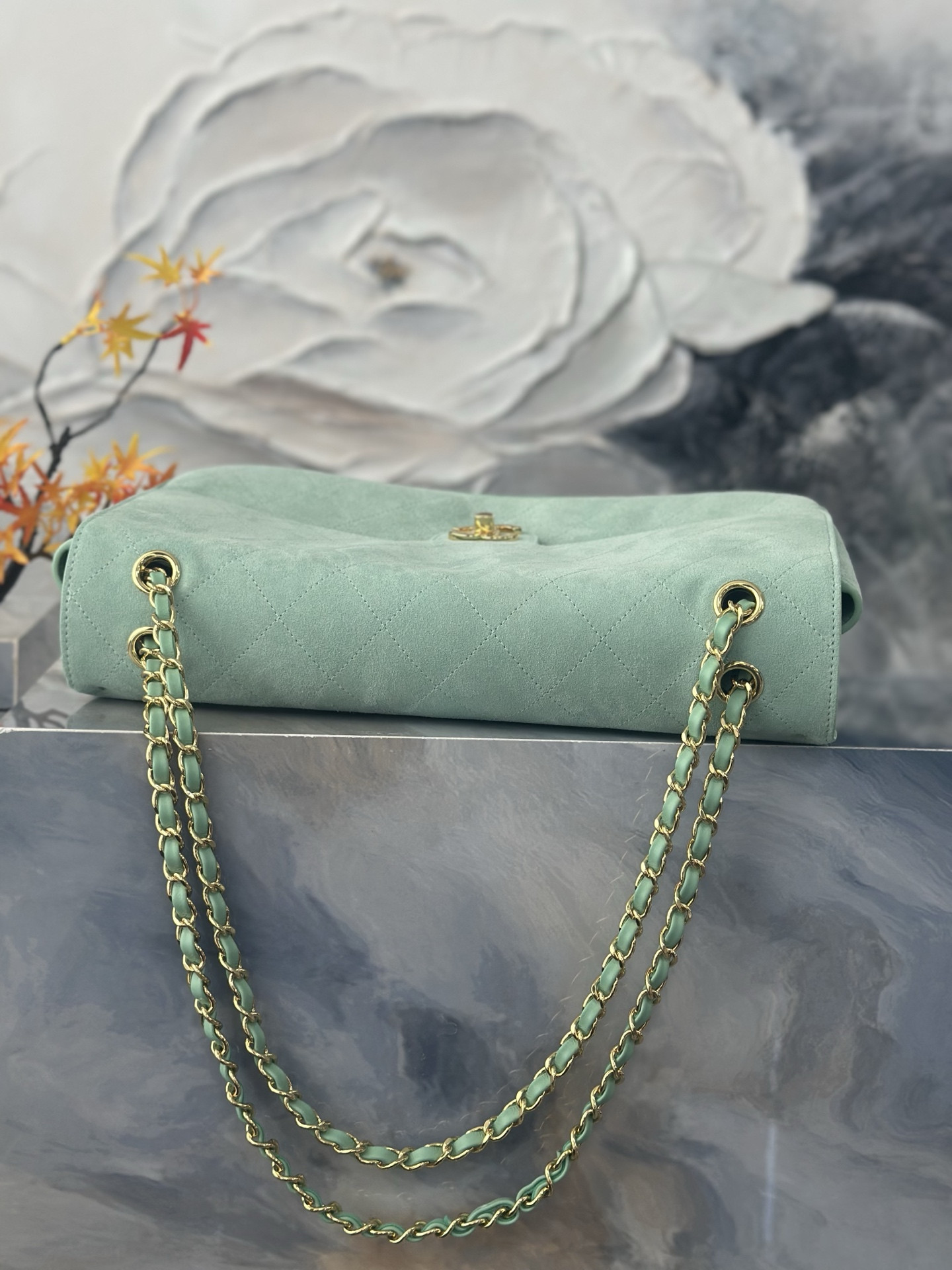 Ch*el maxi flap bag gold hardware as6281 19.5x32x10cm
