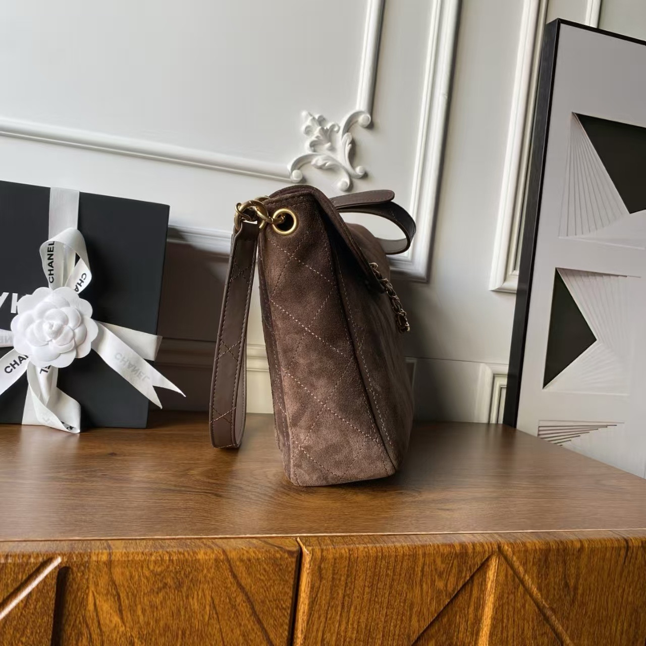 Ch*el suede handbag 24x30x8cm