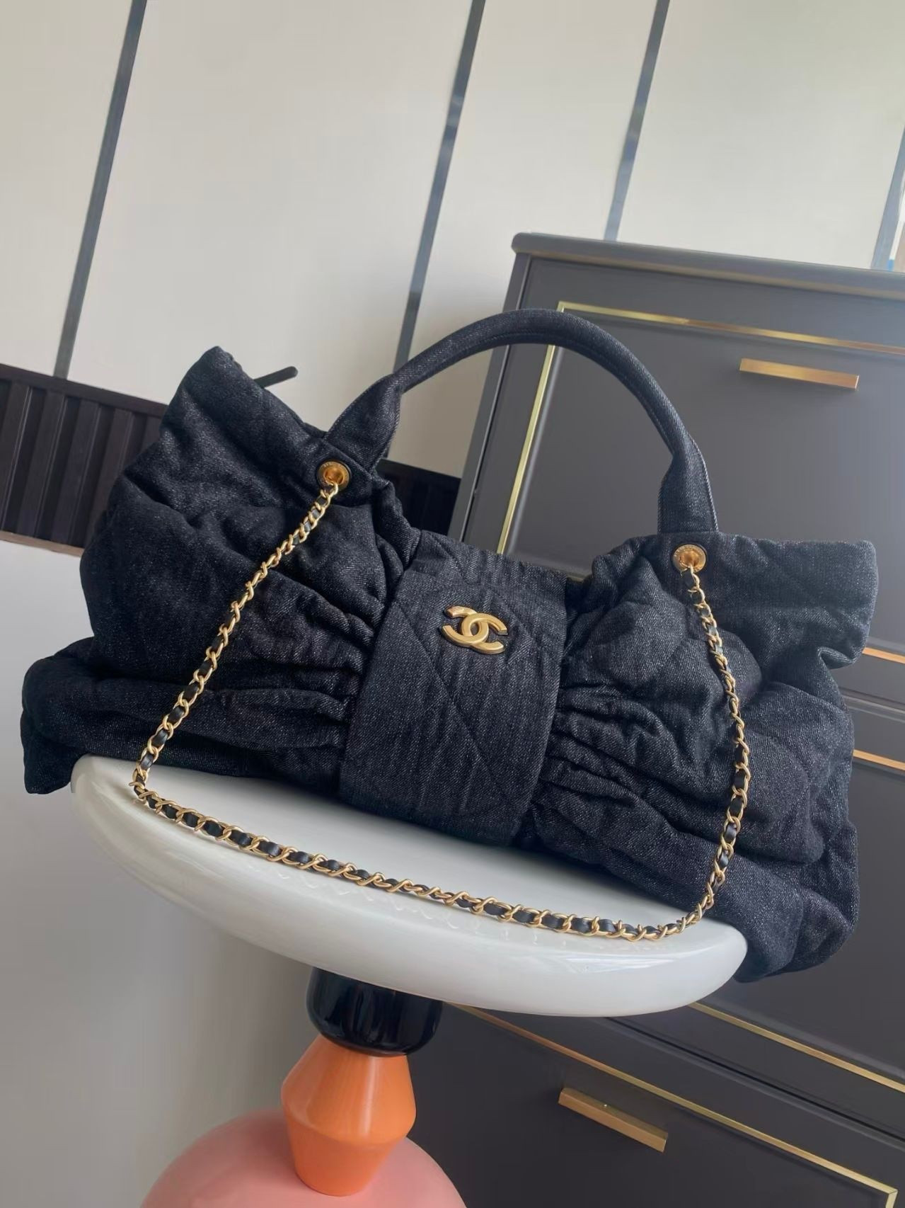 Ch*el maxi bow bag 42x51x5cm