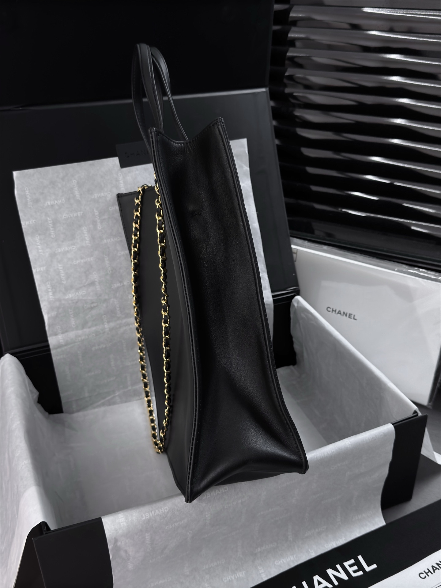 Ch*el small shopping bag as6452 28.5x23.5x9.5cm