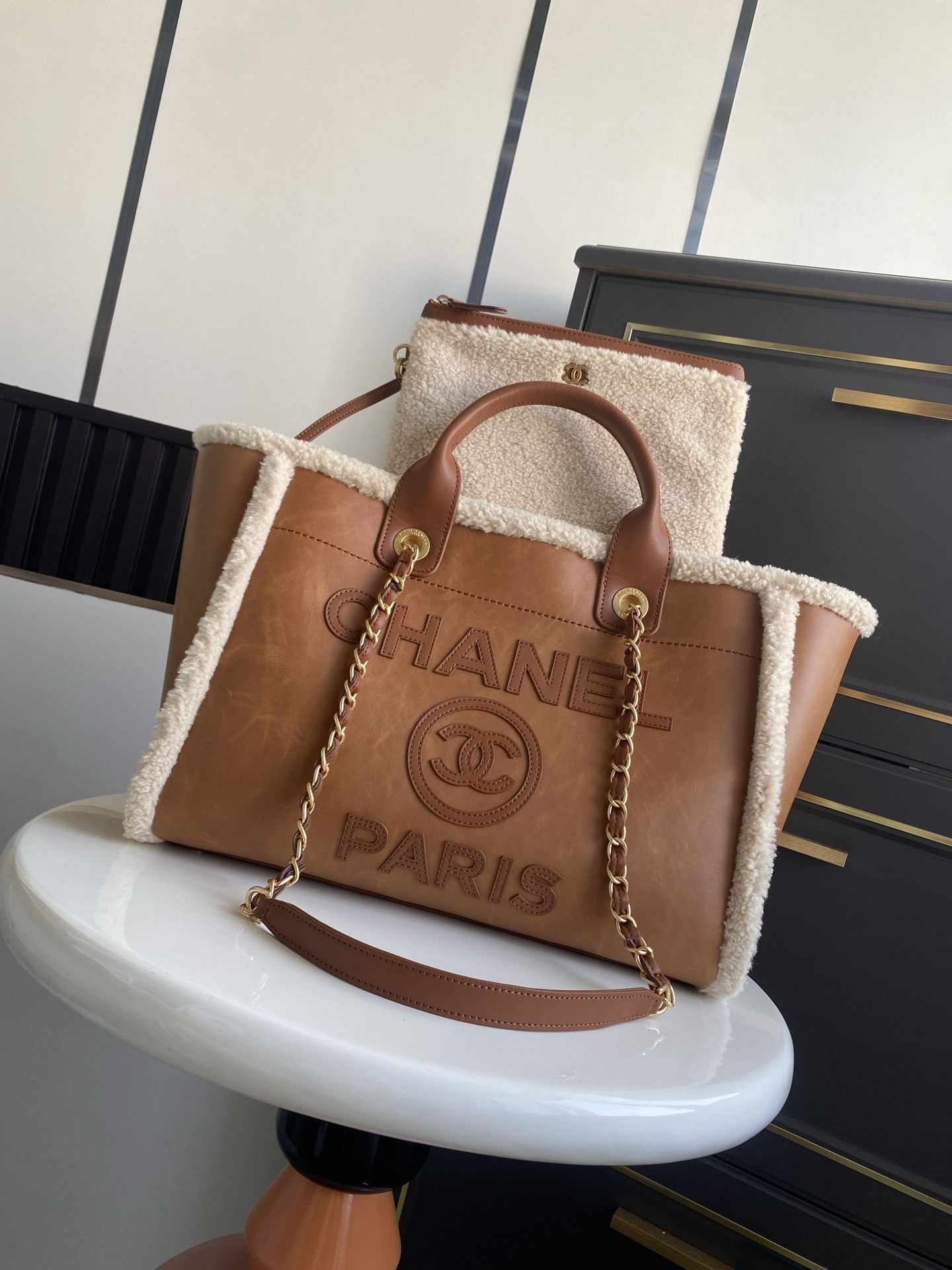 Ch*el deauville tote shopping bag 33cm