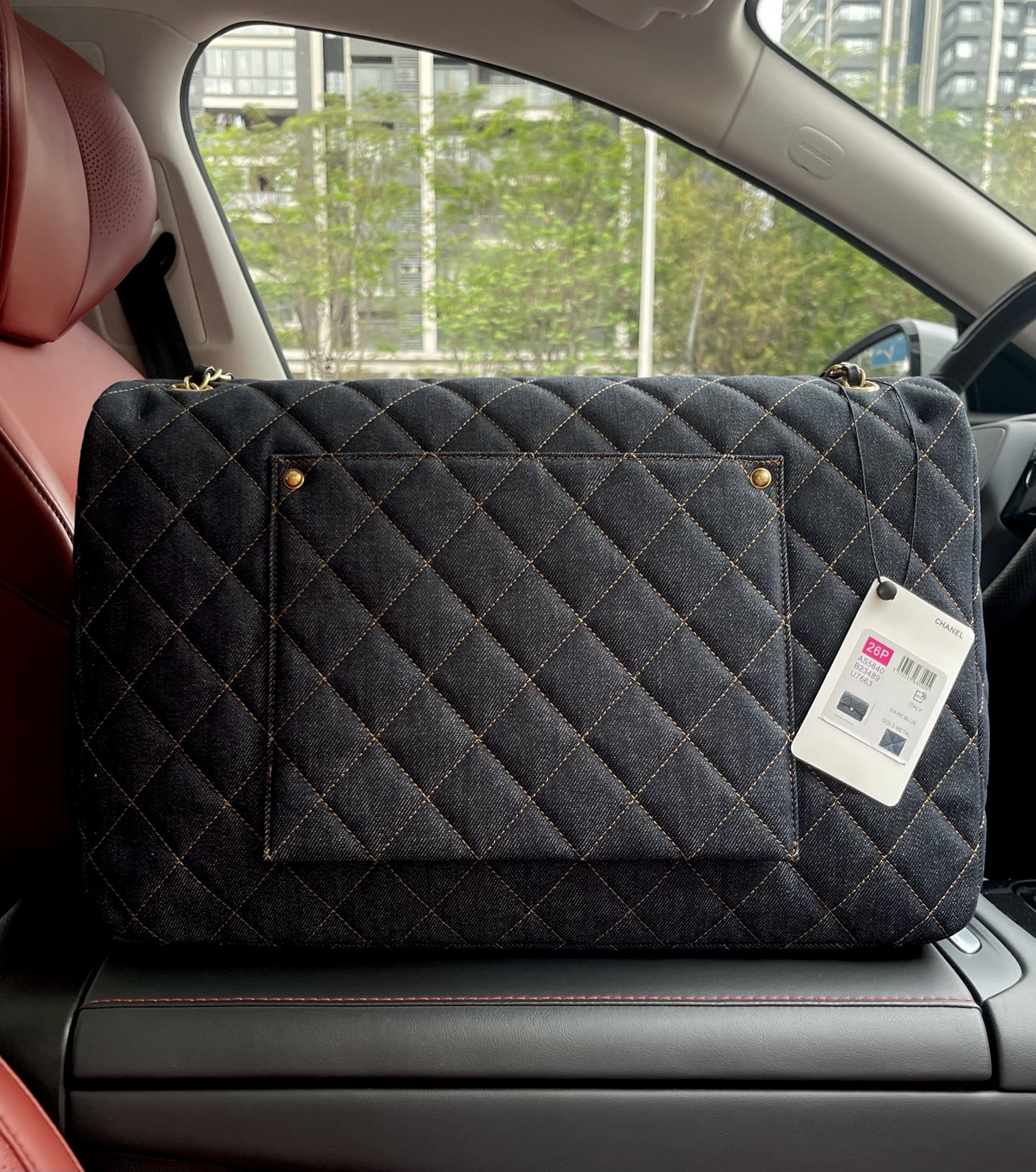 Ch*el classic flap handbag cf 38x26x11cm
