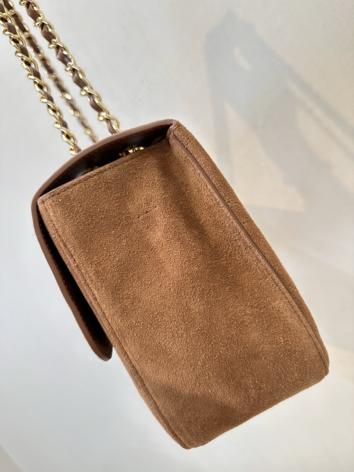 Ch*el maxi flap handbag brown as6281 19.5x32x10cm