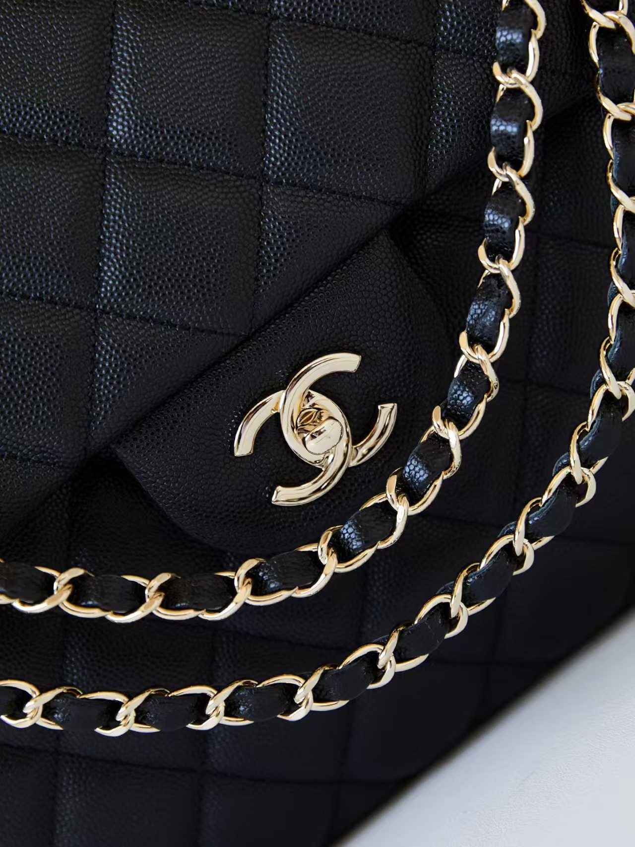 Ch*el classic flap handbag cf 38x27x12cm