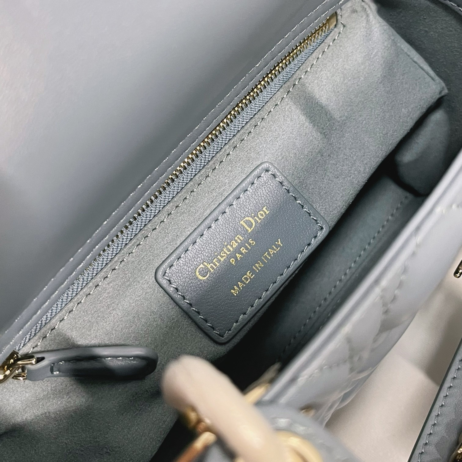 small lady D*or my abcD*or bag  cloud blue 8 x 6.5 x 3 inches