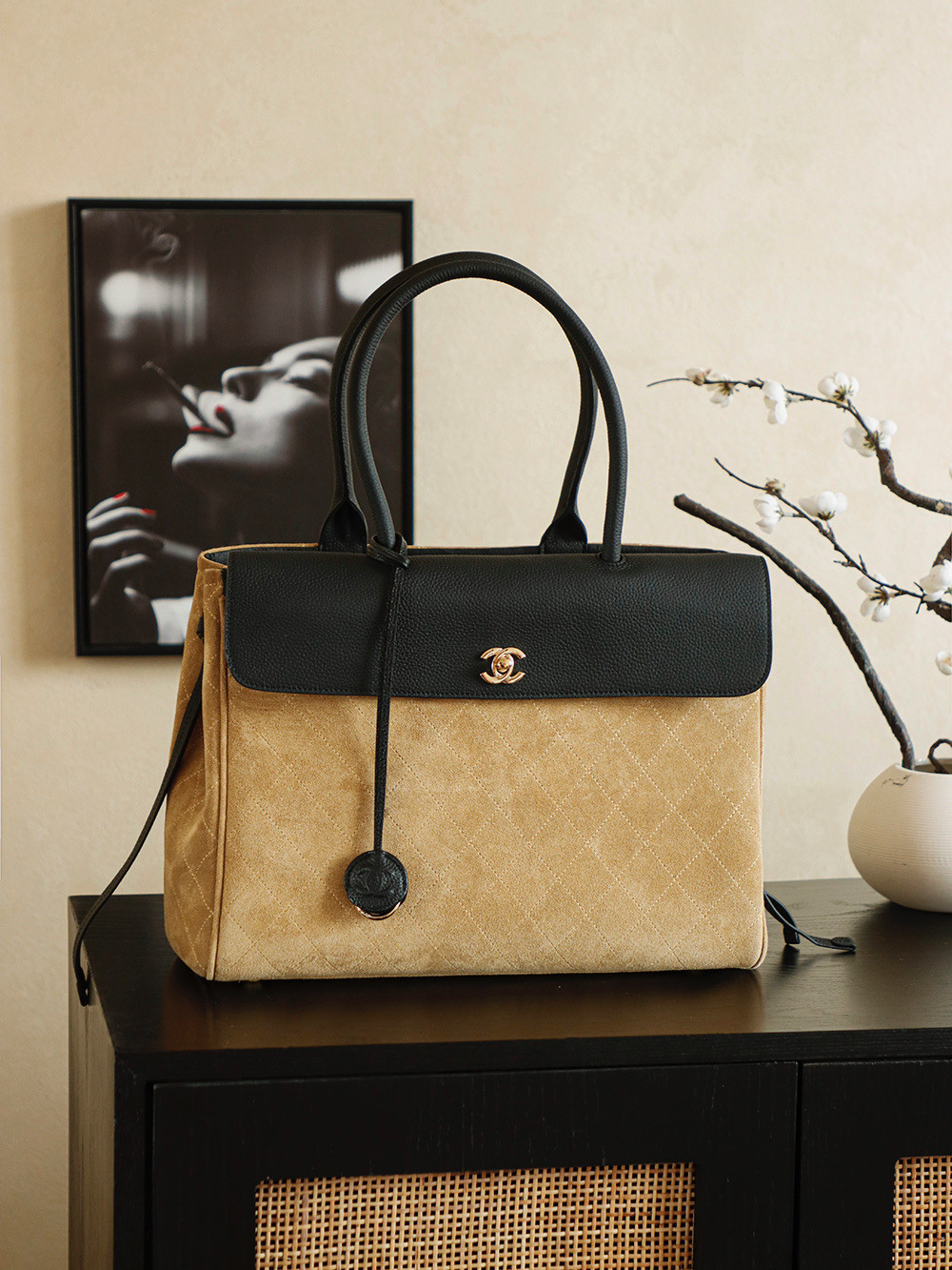 Ch*el boston bag 16x37x29cm