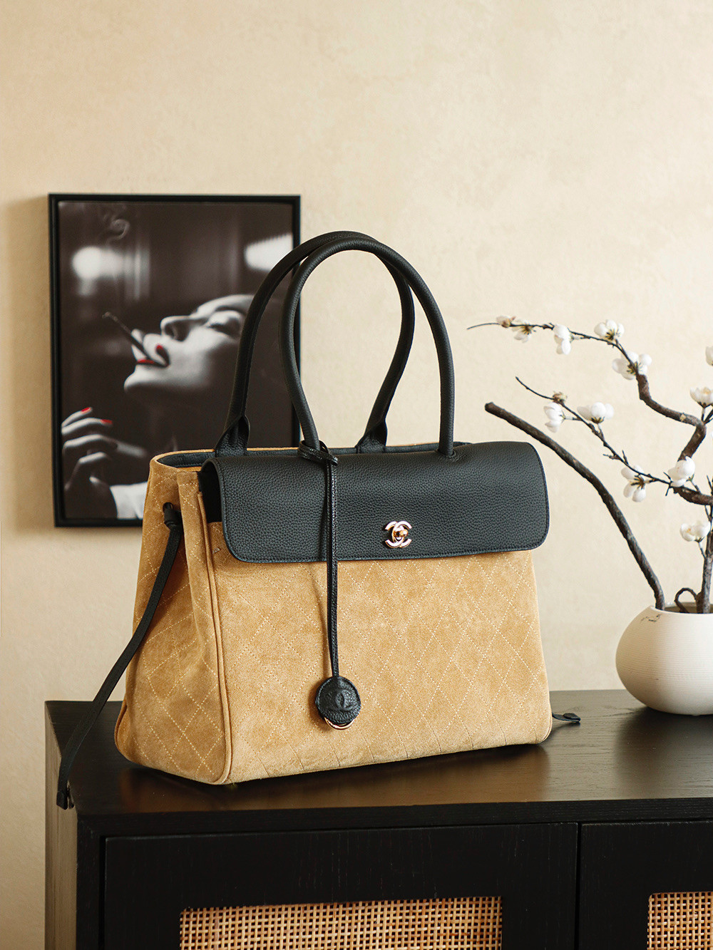 Ch*el boston bag 16x37x29cm