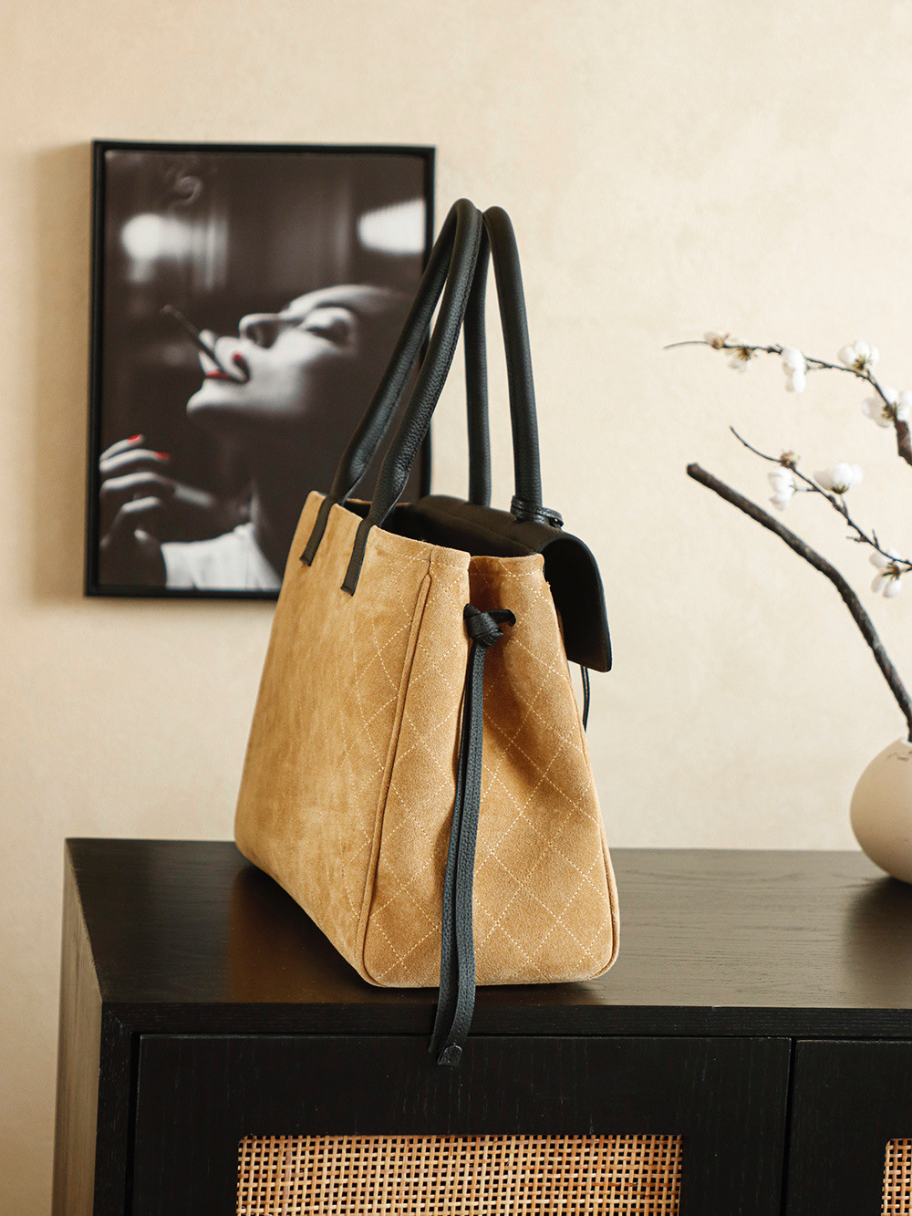 Ch*el boston bag 16x37x29cm